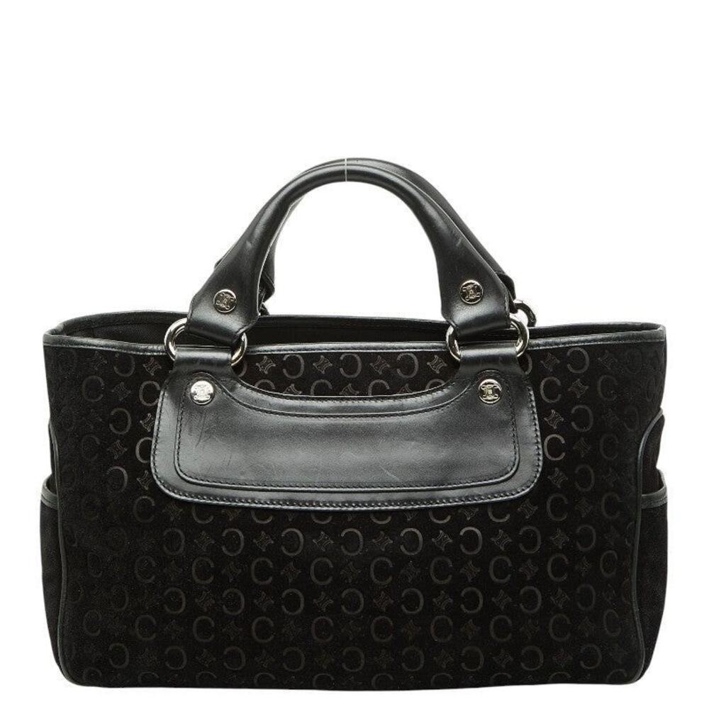 Celine Macadam Boogie Suede Leather Handbag Black